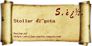 Stoller Ágota névjegykártya